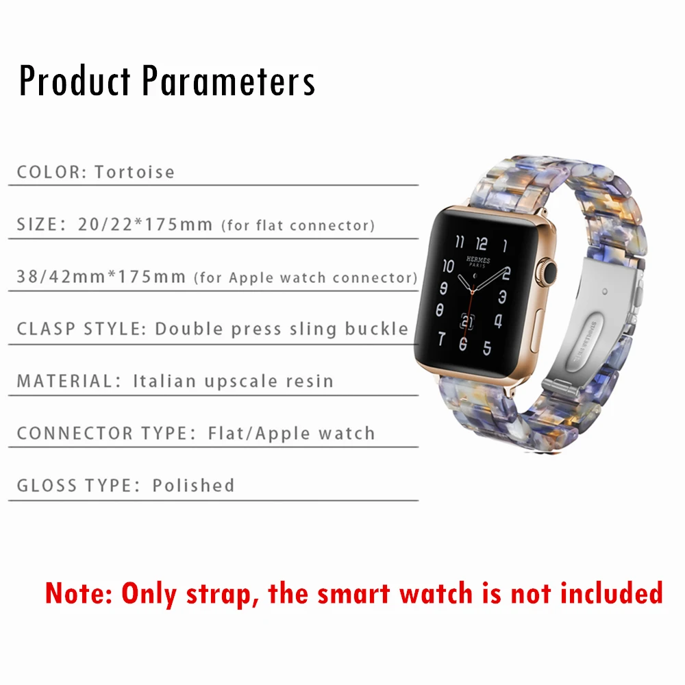 Ремешок из смолы для Apple Watch Band 38 мм 40 42 44 керамический браслет iwatch 5 4 3 2 1 умные