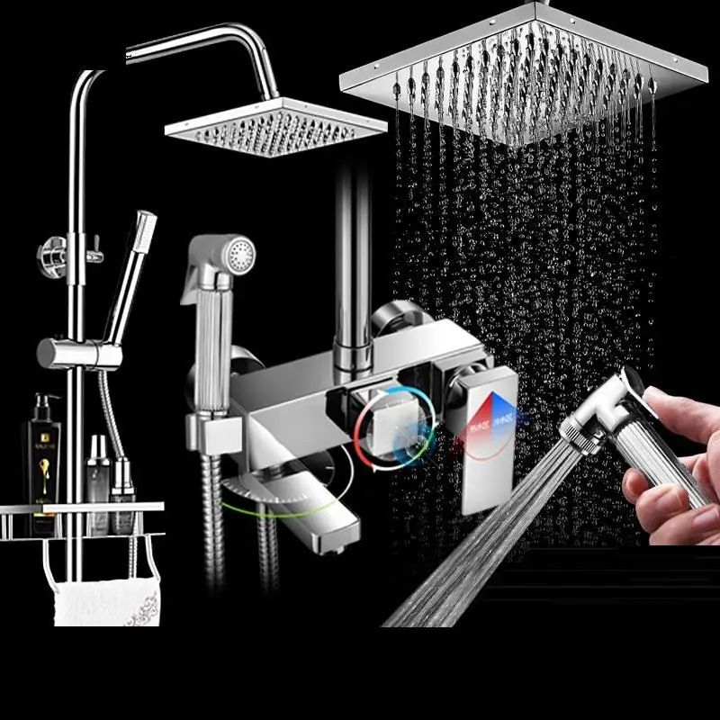 Душевая панель Regendouche Duschset черная насадка для душа система ванной комнаты |