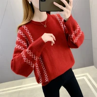 knitted pullover sweater oversized woman sweater loose printing womens jumper autumn winter fashion