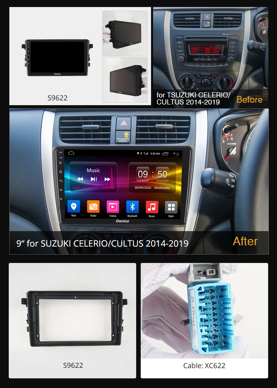 Ownice K3 K5 K6 Android 9 0 360 Панорамное оптическое автомобильное радио для SUZUKI Alto Celerio Cultus