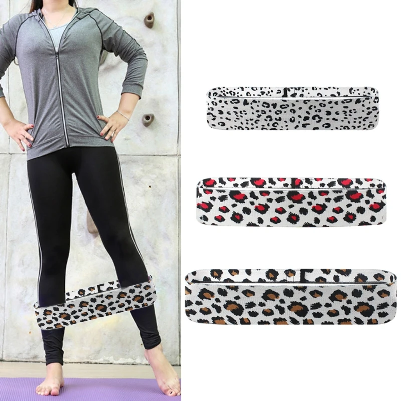 

3pcs/set Resistance Bands for Legs and Butt Leopard Hip Training Booty Bands Non Slip Workout Bands