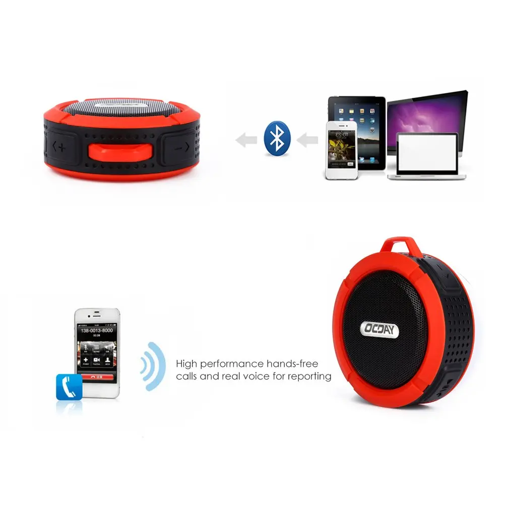 C6 Водонепроницаемый Открытый Bluetooth динамик TF беспроводной музыкальный громкий динамик портативный динамик s Душ велосипедный динамик для велосипеда/ванной комнаты