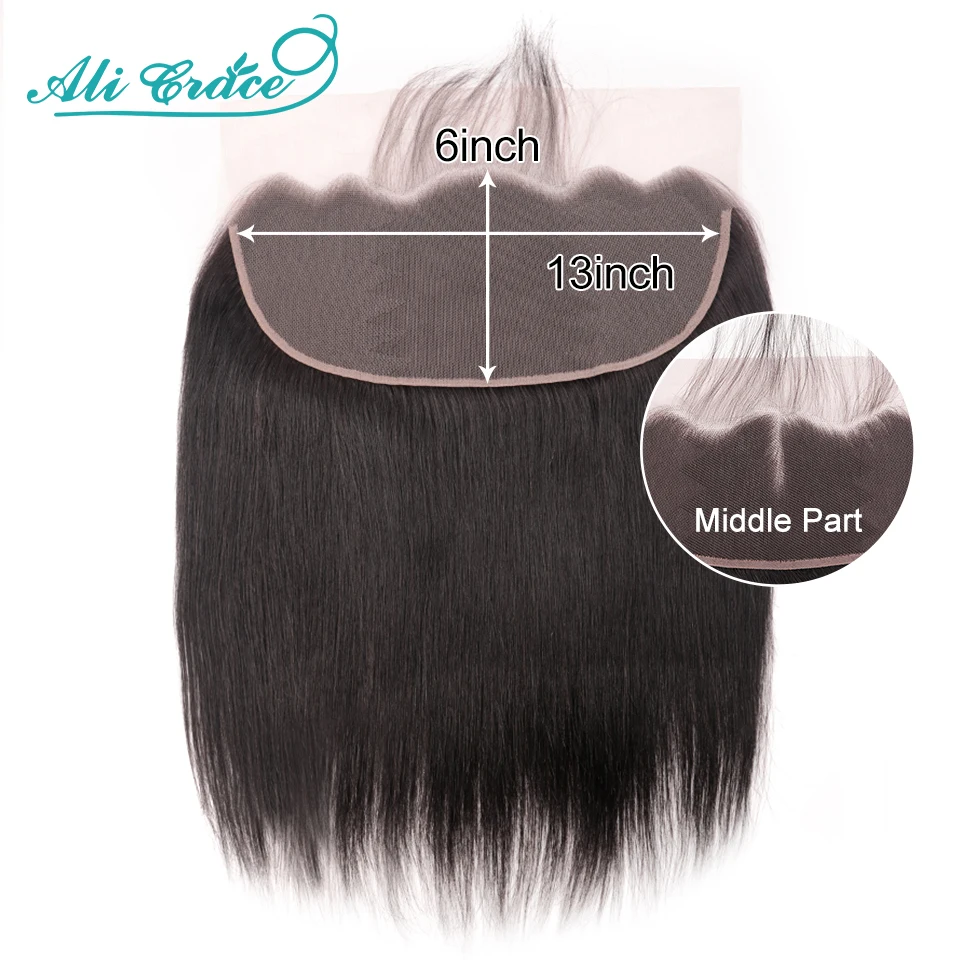 Али Грация 13х6 синтетический фронтальный волос средней плотности 130% коричневый