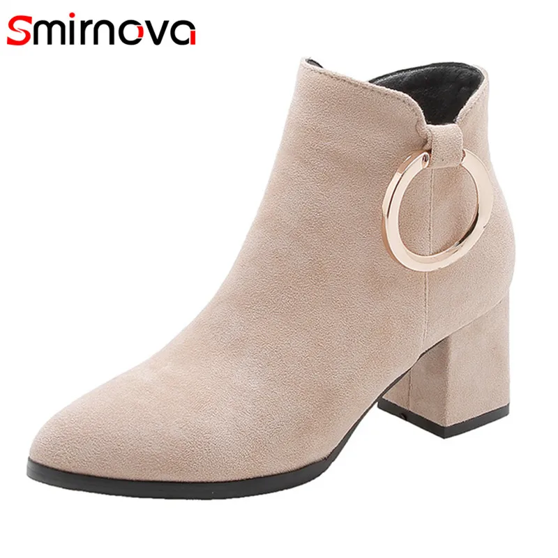 Smirnova/2020 Новое поступление Сезон осень зима Ботинки на молнии Повседневная обувь