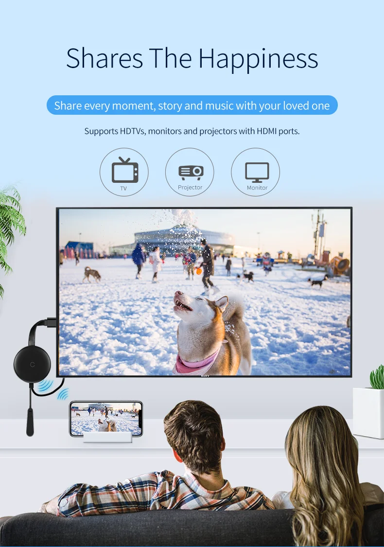 5G WiFi HDMI беспроводной дисплей ресивер для Chromecast Google толкатель экран литой