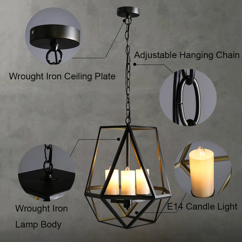 Железный мраморный подвесной светильник Современная винтажная лампа Эдисона в