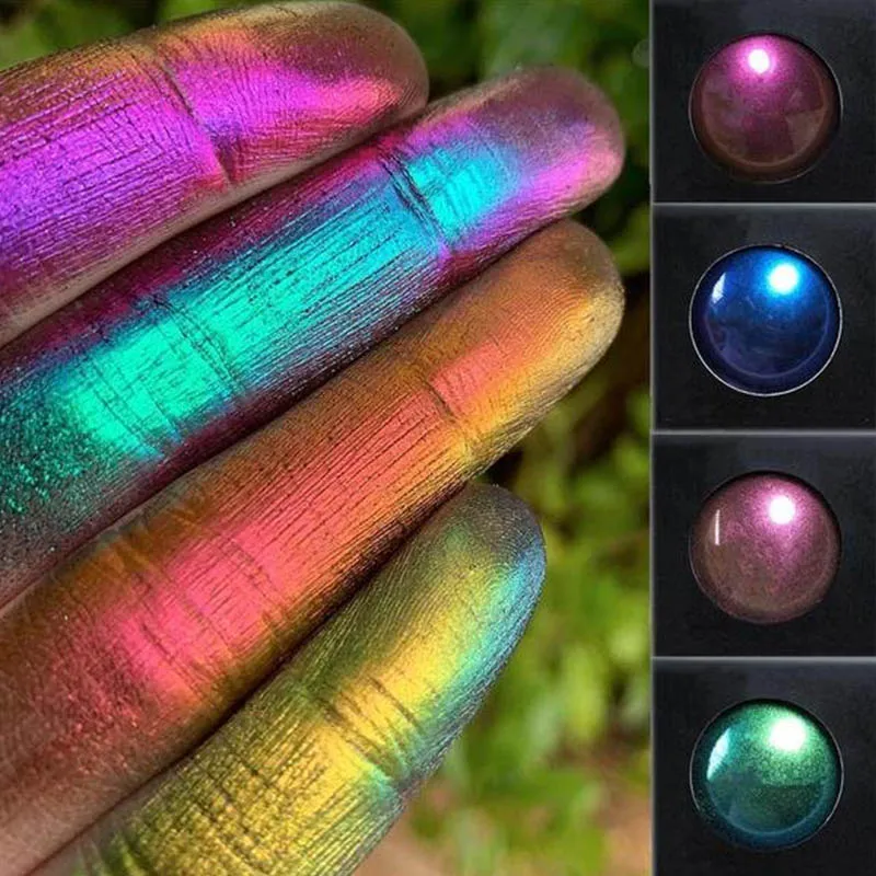 4 шт мульти хром тени смещения пигментов блестящие для век косметика красота губ