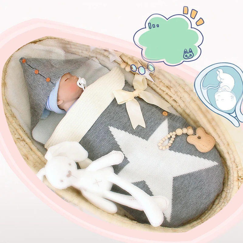 Новый детский спальный мешок с защитой от ударов конверт для коляски вязаный