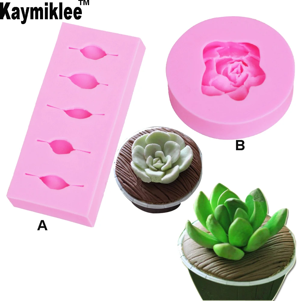 Kaymiklee C207 2 шт. цветок Роза кактус силиконовая искусственная форма для мыла ручной