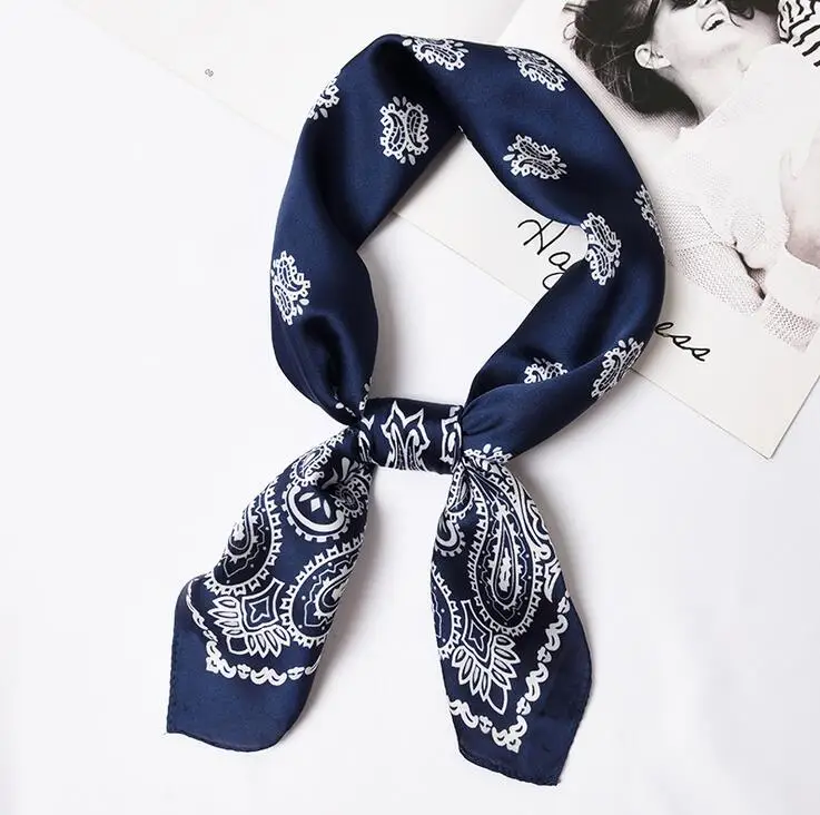 

Yishine 2021 Silk Scarf Women Lovely Cashew Prints Multifunctional Square Scarves Foulard Wrap Small Hijab