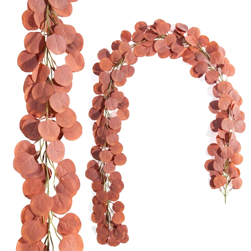 2 упаковки 6 5 футов искусственный Серебряный доллар листья эвкалипта гирлянда 164