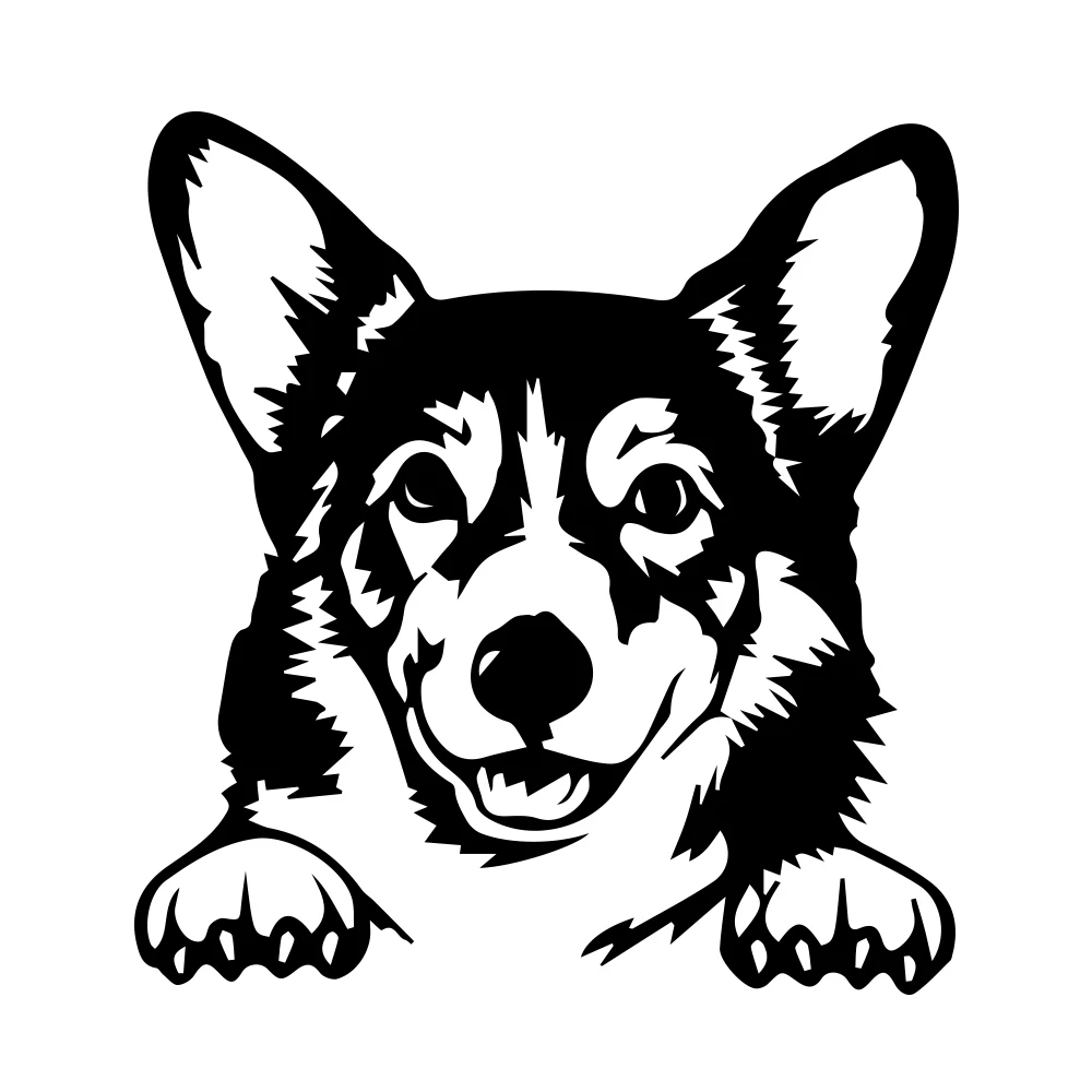 16x14 8 см Забавные милые виниловые автомобильные наклейки Corgi Dog аксессуары для