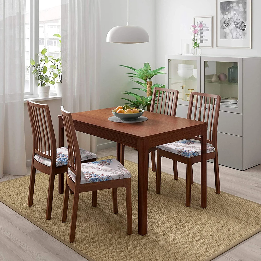 

2/4/6Pcs Printed Stretch Chair Cover with Elastic Band Soft Dining Chair Seat Cover Protector Case Dining Room Chair Covers