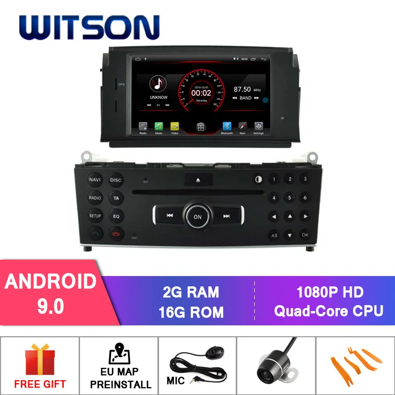 MTK 16GB ROM DE со! WITSON Android 9,0 Восьмиядерный PX5 Android 9,0 автомобильный dvd-плеер для Mercedes Benz C200 C180 W204 2007 Автомобильный gps навигатор - Цвет: MTK 16GB ROM