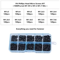 5001000pcsset m1 m1 2 m1 4 m1 7 mix pa phillips head micro screws round head self tapping electronic small wood screws kit