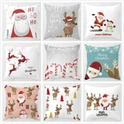 Рождественская декоративная наволочка для подушки, мультяшный Санта-Клаус, полиэстеровый декоративный чехол для подушки, Рождественское украшение, чехол для подушки