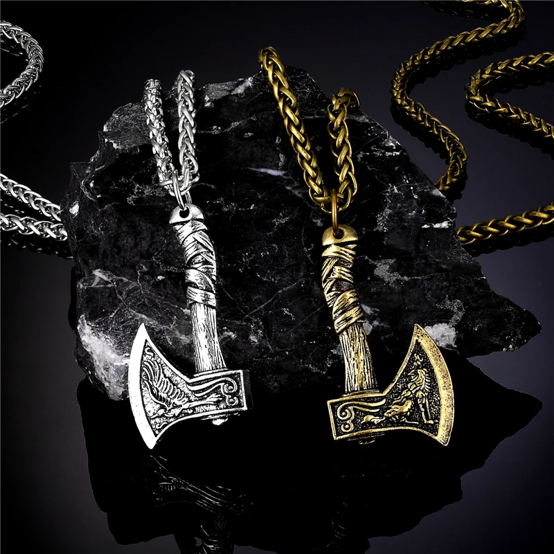 Nordic Викинги кельтский волк Ворон подвеска в виде топора вегвизир скандинавский