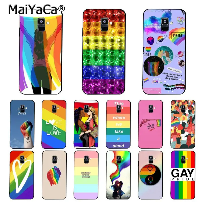 Чехол для телефона MaiYaCa Gay Lesbian LGBT Rainbow Pride Samsung Galaxy A7 A50 A70 A40 A20 A30 A8 A6 Plus A9 A71 A51|Бамперы|