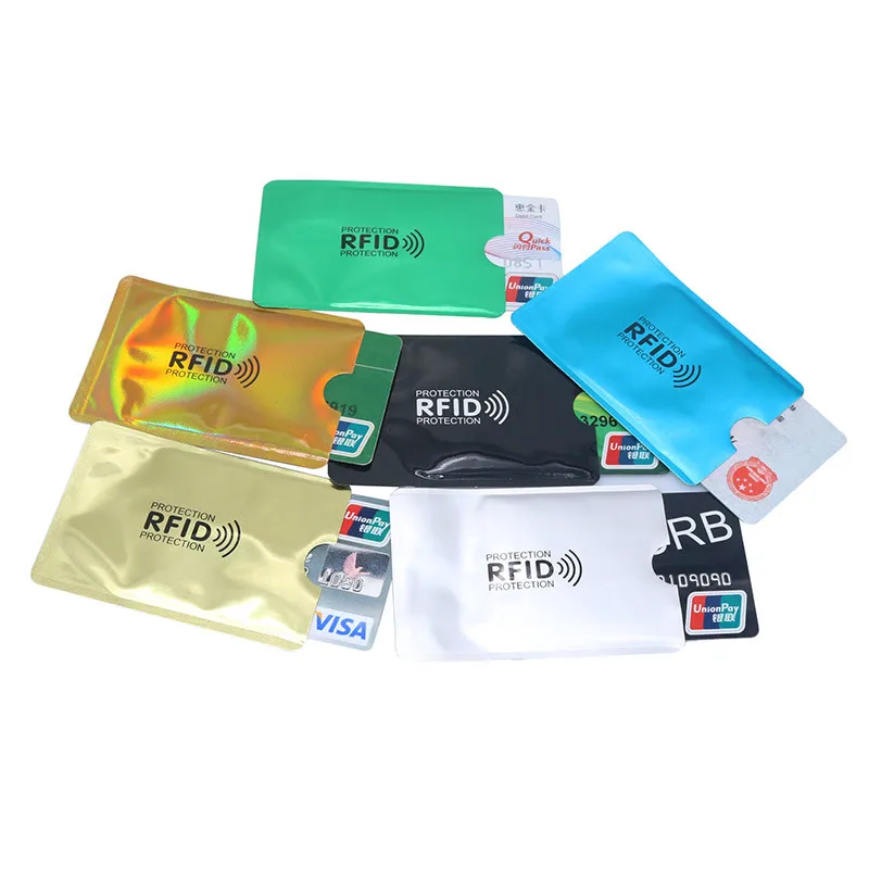 8 шт. смешанный Анти RFID кошелек Блокировка ридер Блокировка банк держатель карты Id Чехол для банковских карт защита металлический кредитный NFC Держатель алюминий