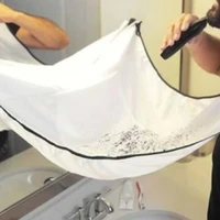 man bathroom apron black beard apron hair shave apron for man waterproof floral cloth household cleaning protecter random color