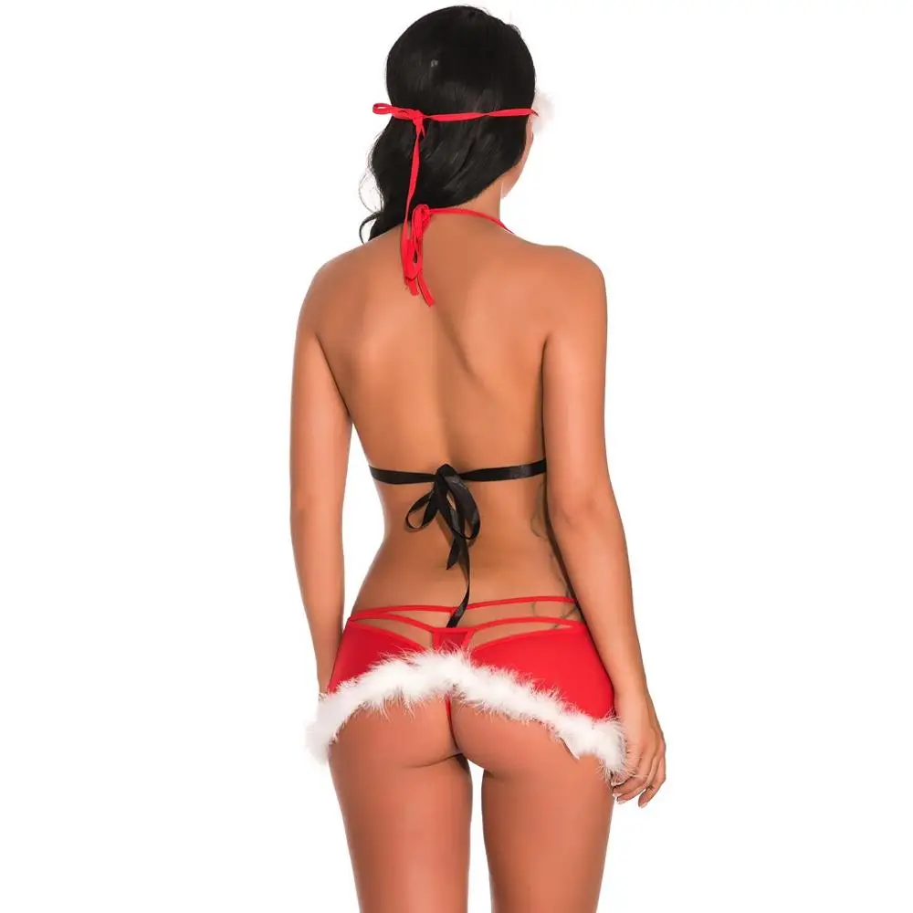 2019 рождественское нижнее белье сексуальный кружевной Женский комплект нижнего
