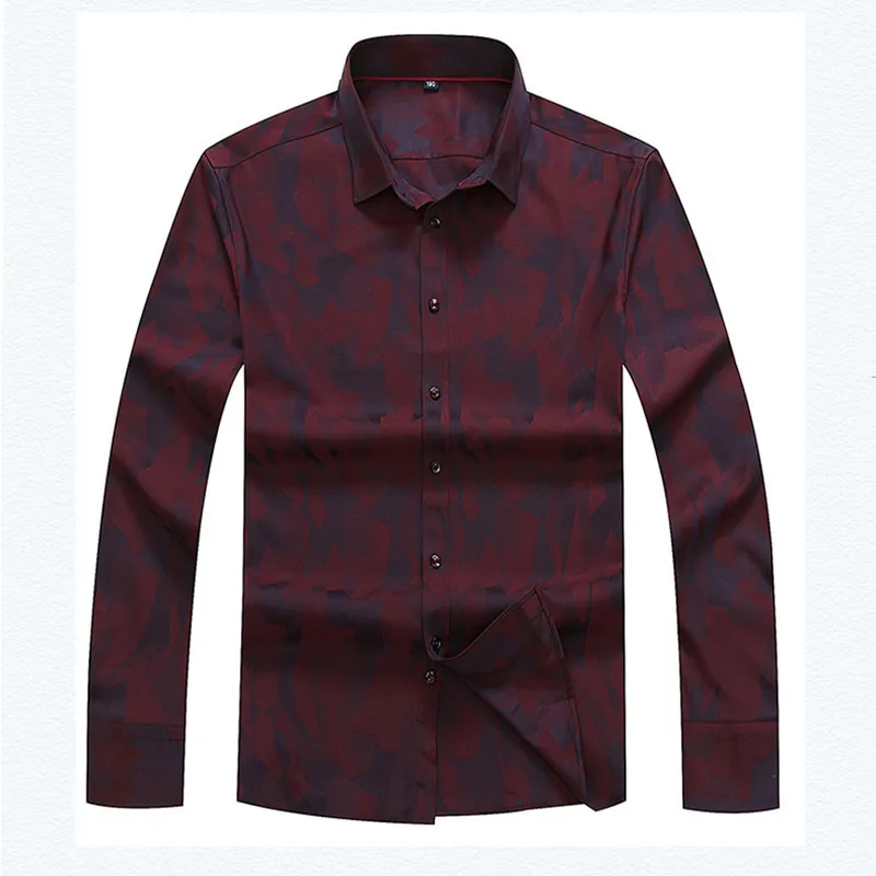 

8XL PLUS SIZE Shirts Men Promotion Autumn Long Sleeve Casual Cotton Flower Shirts for Men Designer Loose Fit Dress Shirts