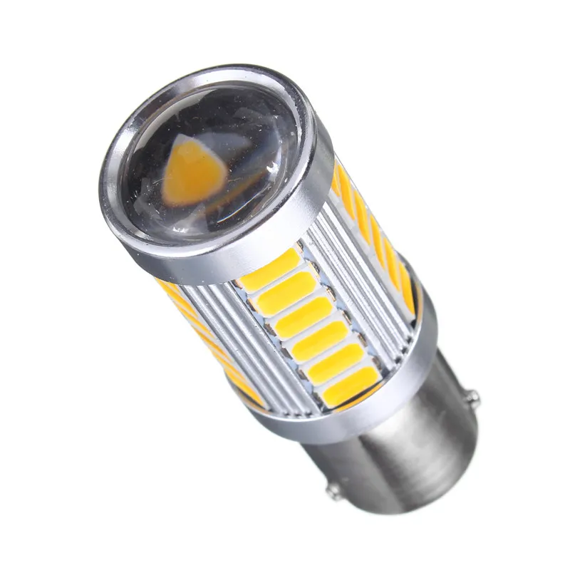 

1156 BAU15S PY21W LED Bulb 33 5730 SMD Side Marker Reverse Light Dome Brake Tail Lamp Yellow For DC 12V