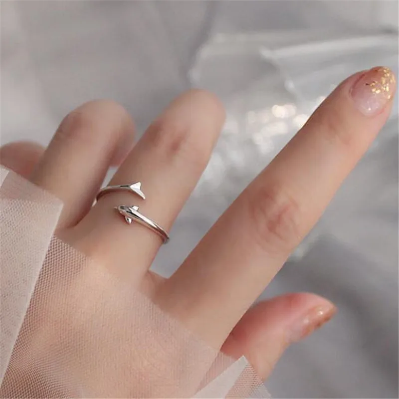 Creative Simple Cute Dolphin Opening Ring Silver Color for Women Fashion Party Charm Female Jewelry | Украшения и аксессуары