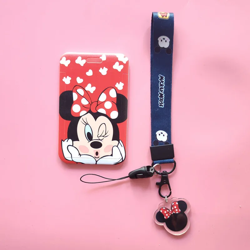 

2021 Disney Mickey Mouse Stitch Plastic Card Sleeve ID Badge Case Clear Bank Credit Card Badge Holder Accessories School Office