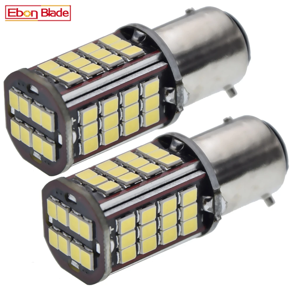 Автомобисветильник светодиодная фара BAX15D для мотоцикла, 2 шт., лампочка DC, 6 в, 12 В, 6000K, 2835, 56SMD, аксессуар скутера