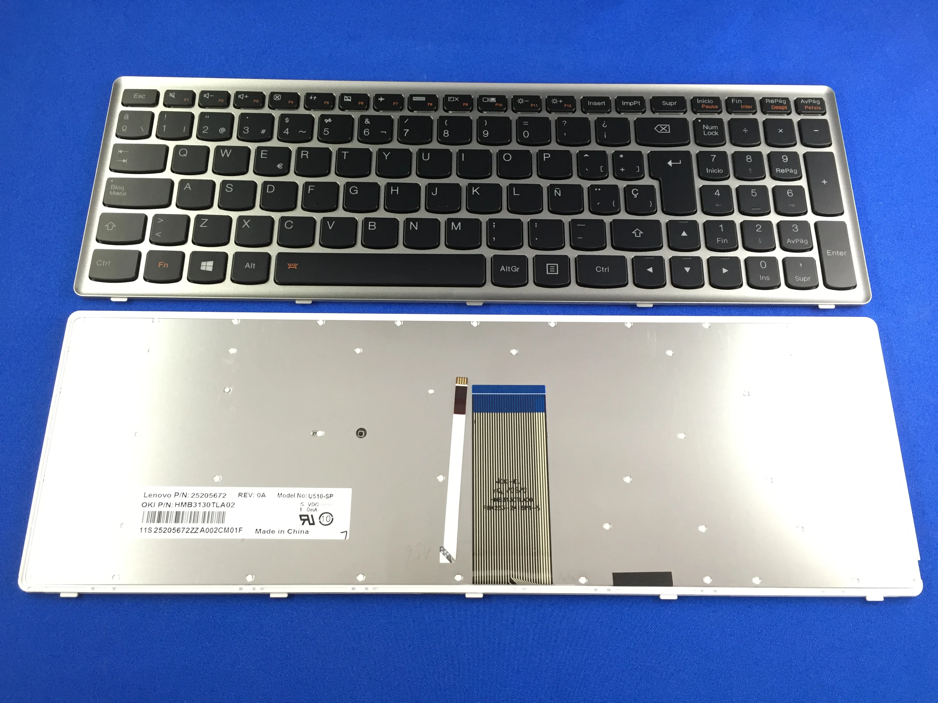 Новая клавиатура с испанской раскладкой для Lenovo IdeaPad U510 Z710 SP LA Teclado 25205672