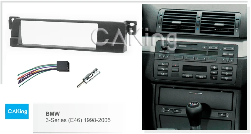 1DIN фасция радио Панель жгут антенна для BMW 3 series (E46) 1998 2005 аудио рамка Комплект