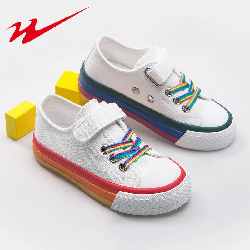 Детская обувь с двойной звездой парусиновая для мальчиков и девочек Спортивные