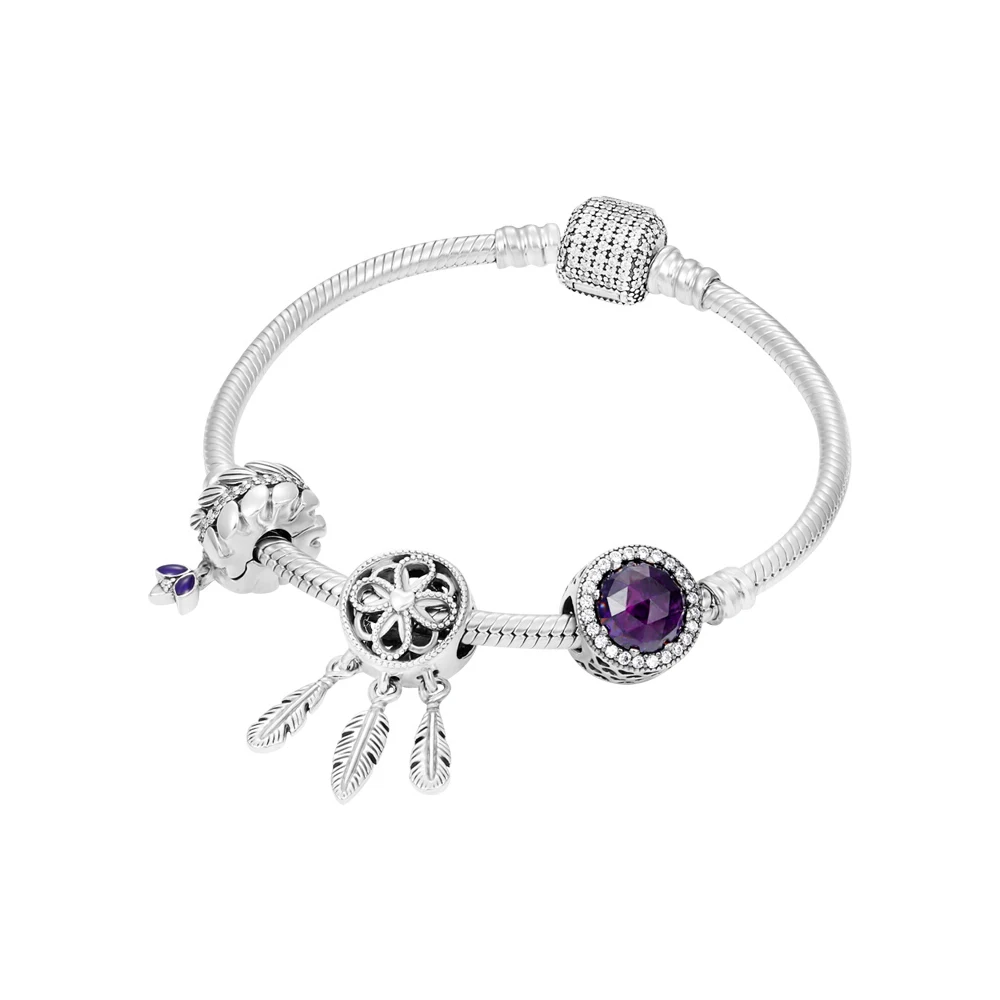 

2020 Fashion New Dream Bright Purple Gemstone Bracelet Set Women's Party Diy Exquisite Jewelry Accessories Recommendation