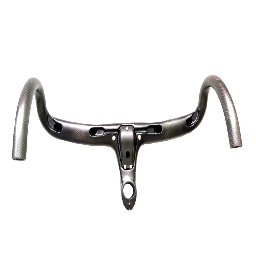 Купить Полностью из углеродного волокна, руль для шоссейного велосипеда из встроен один кусок стволовых руль прямая рукоятка изогнутый стержень ...