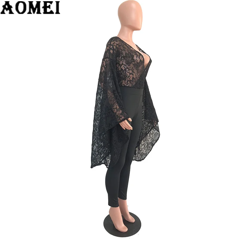 Женские кружевные комбинезоны с глубоким V образным вырезом Длинные свободные