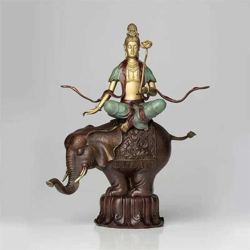 

All Copper Ornaments "Pu Xian Bodhisattva Classic Version" Copper Crafts Home Accessories Living Room Ornaments