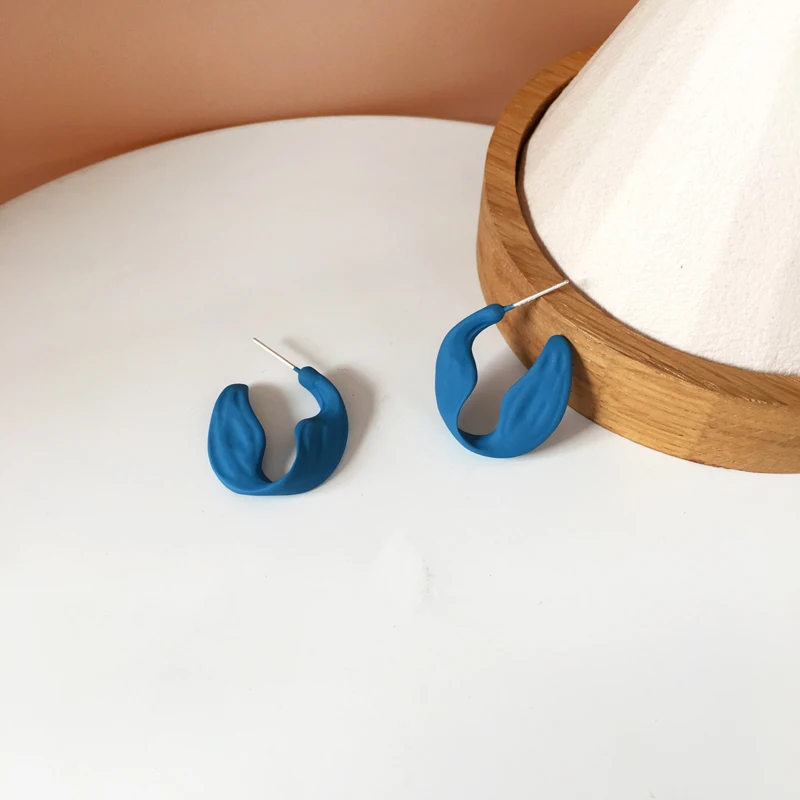 

Bilandi S925 needle Fashion Jewelry Blue Earrings 2021New Design Metal WIth Coating Geometric Drop Earrings For Girl Gifts