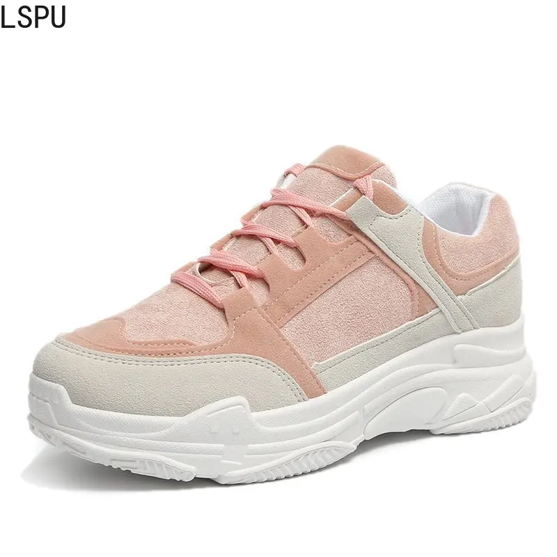 

Кроссовки LSPU Женские однотонные, Вулканизированная плоская подошва, модная Уличная обувь, осень 2022