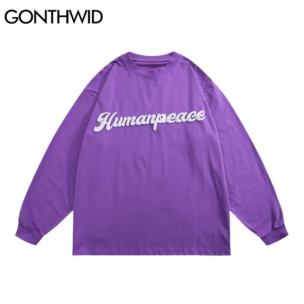 

Футболка GONTHWID в стиле оверсайз, уличная одежда в стиле Харадзюку, повседневные футболки с буквенным принтом, модные повседневные хлопковые ...