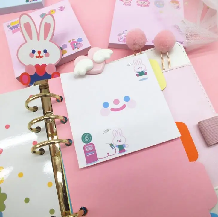 

1 Pcs Lovely 80 Sheets Girls Cloud Smile Face Series Memo Pads Paper Sticky Notes Notepad Korean Stationery School Supply Gift