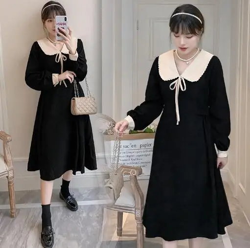 Новинка весеннее платье большого размера для беременных Корейская версия