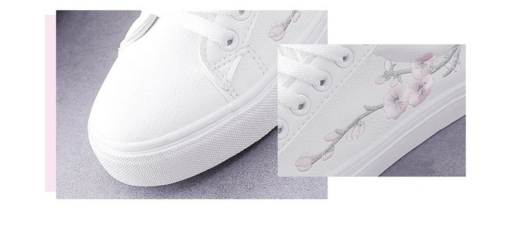 

Spring Fashion Breathable Vulcanized Shoes Women's Sports Shoes Pu Leather Platform Shoes Women's Lace-up Casual Shoes White