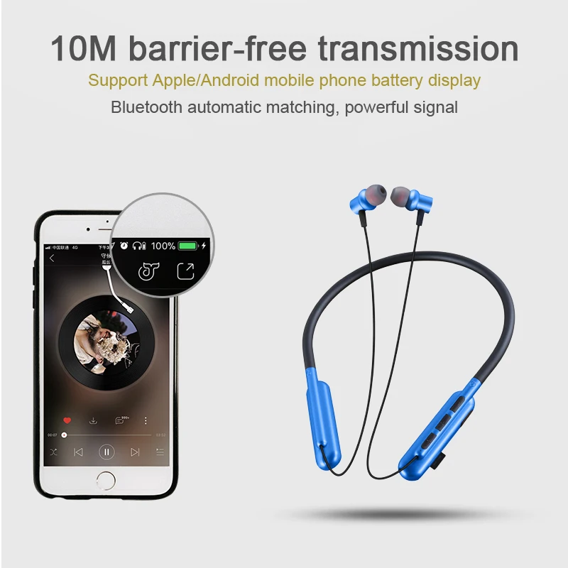 MPLSBO T26 ожерелье Bluetooth беспроводные наушники-вкладыши с микрофоном Поддержка TF