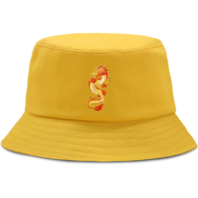 Женская Ретро-шляпа в Корейском стиле с принтом китайского дракона Харадзюку |