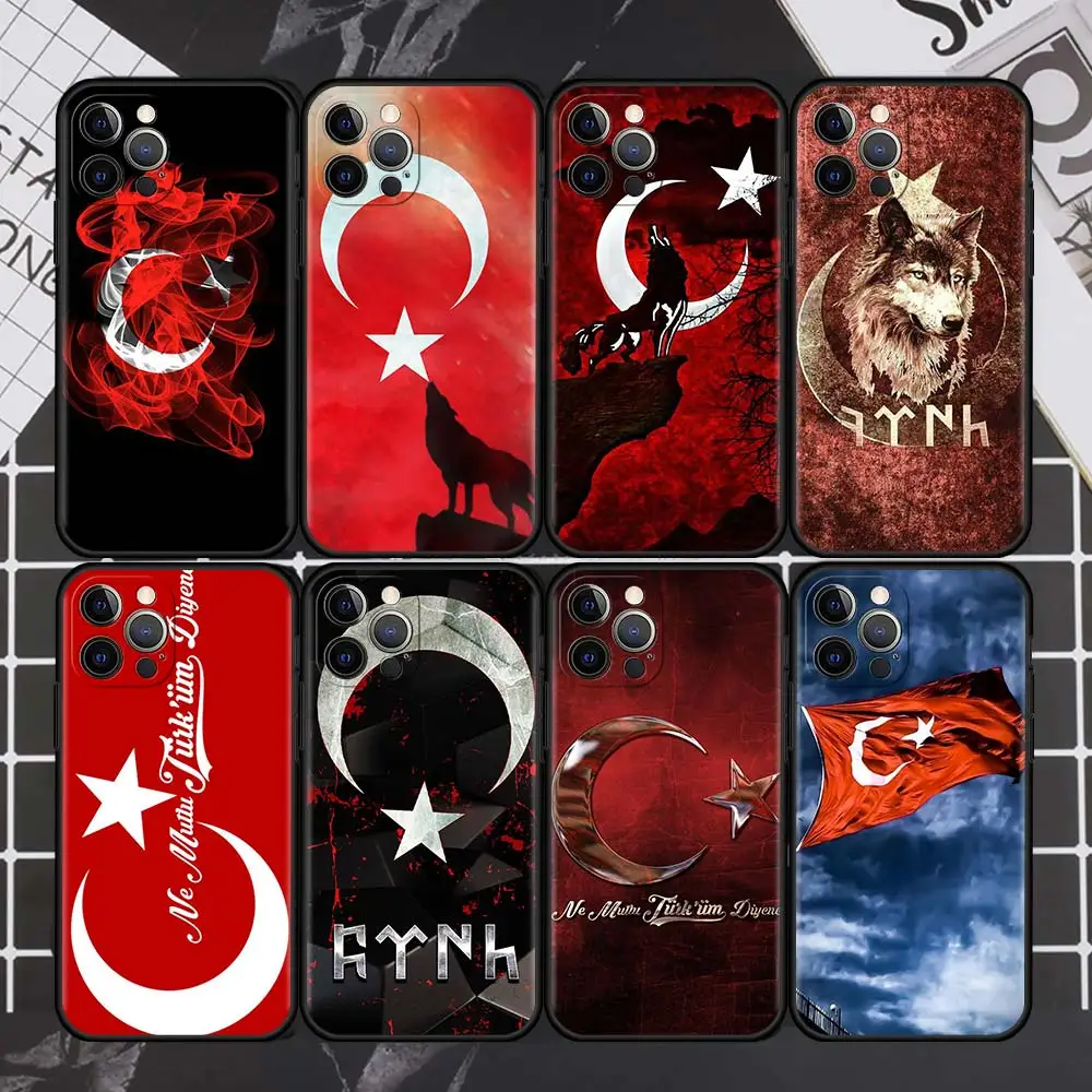 Чехол с турецким флагом и волком для Apple iPhone 11 13 12 Pro 7 XR X XS Max 8 6 6S Plus SE 2020 5 цветов