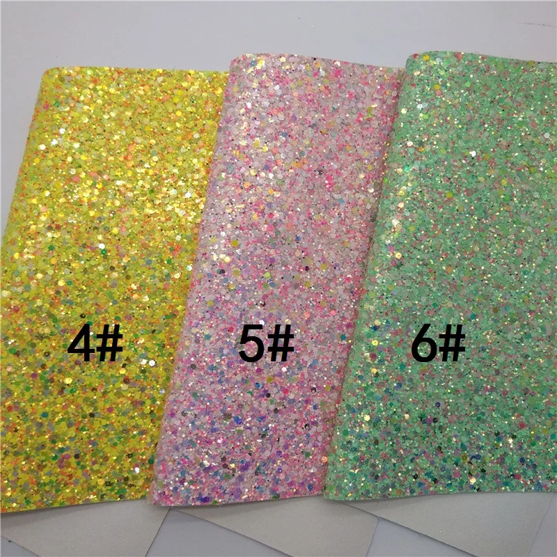 Пастельные цвета Смешанные розовые блестящие листы из искусственной кожи