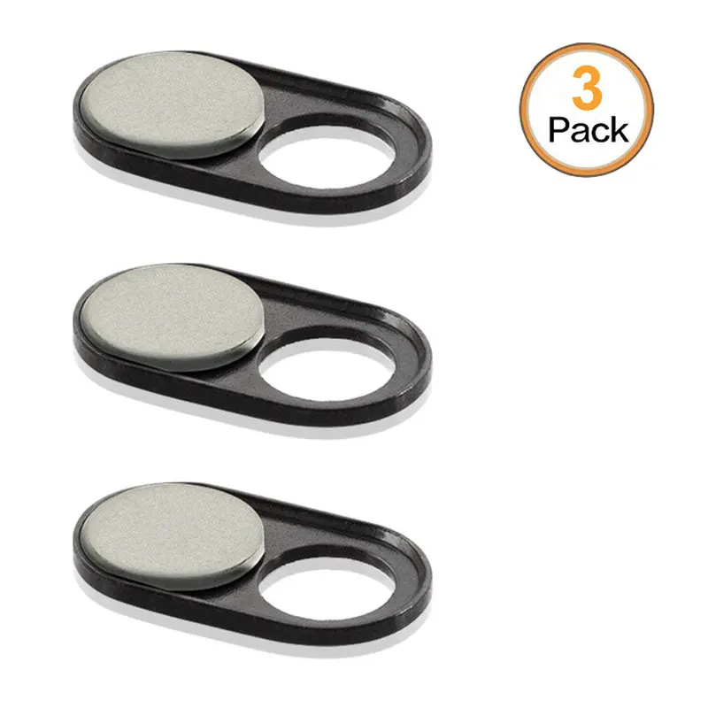 Black 3 pack Универсальная веб-камера, магнитный слайдер, металлическая камера, стикер конфиденциальности для ноутбука, ПК, мобильного телефона, телевизора, ультра тонкий - Цвет: Black 3 pack