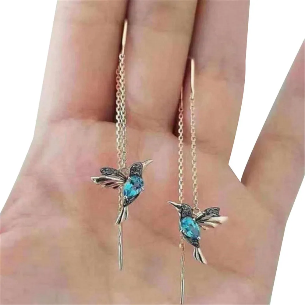 

Ladies Elegant Hummingbird Rhinestone Stud Earrings Dangle Earrings Women K2
