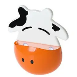 1pc Orange Милый корова зубная щетка держатель для ванной и кухни Семья зубная щетка присоски держатель настенная подставка крюк чашки хранения - Цвет: 1pc Orange